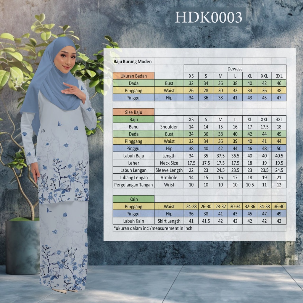 Baju Kurung Printed in HDK0003