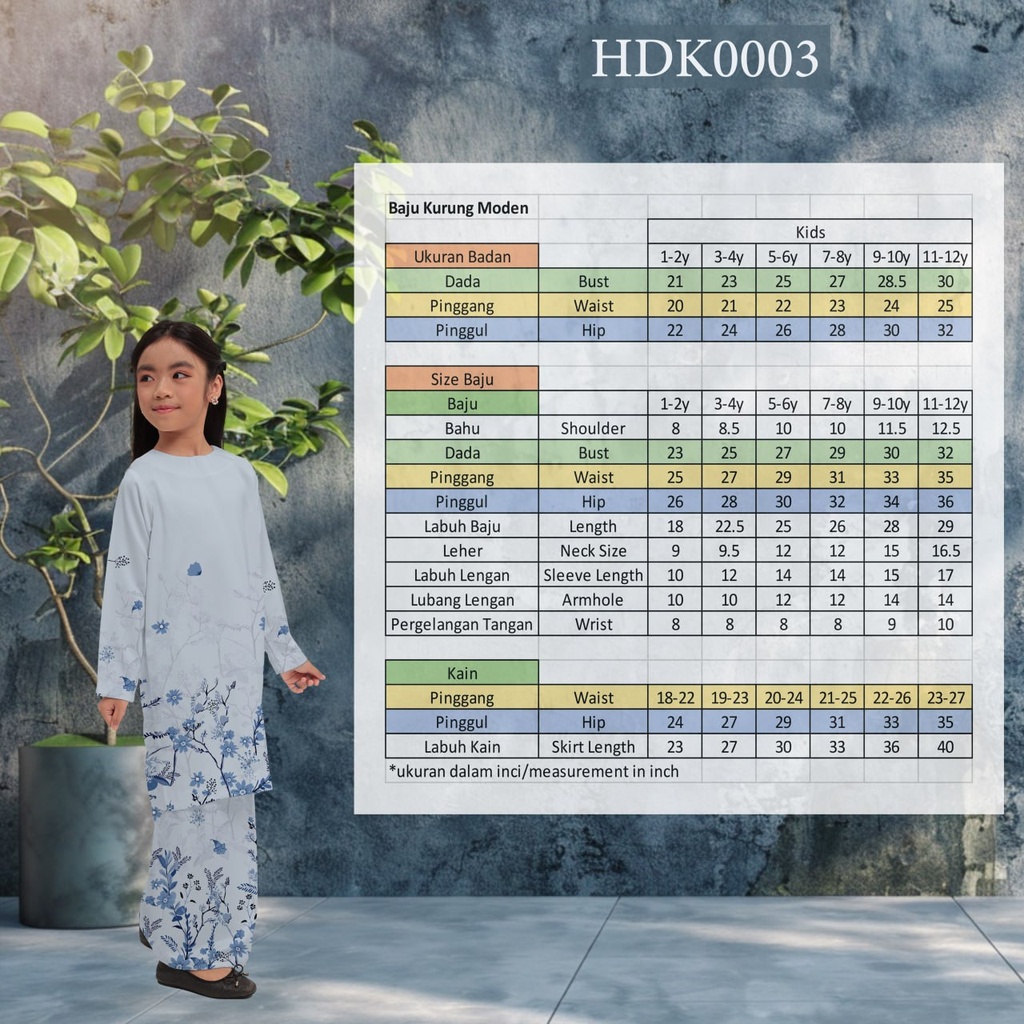 Baju Kurung Printed in HDK0003