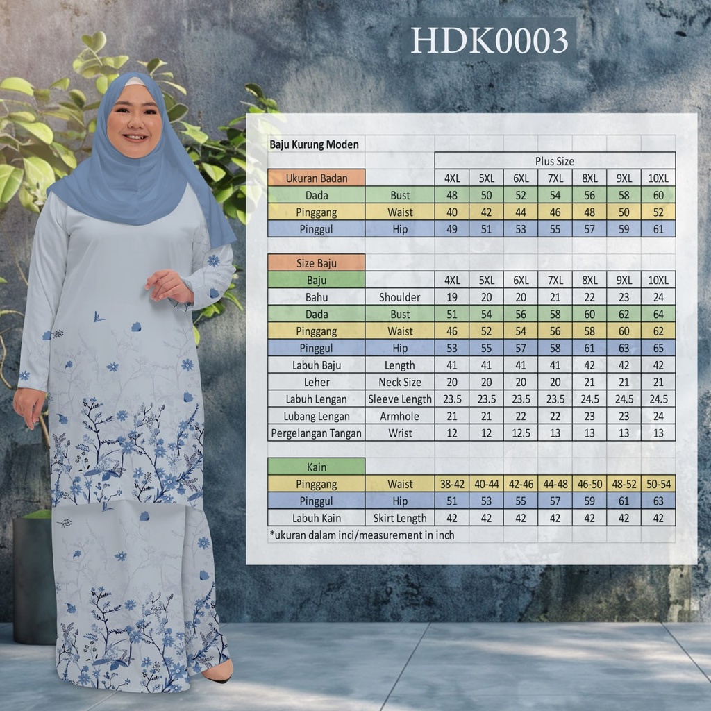 Baju Kurung Printed in HDK0003