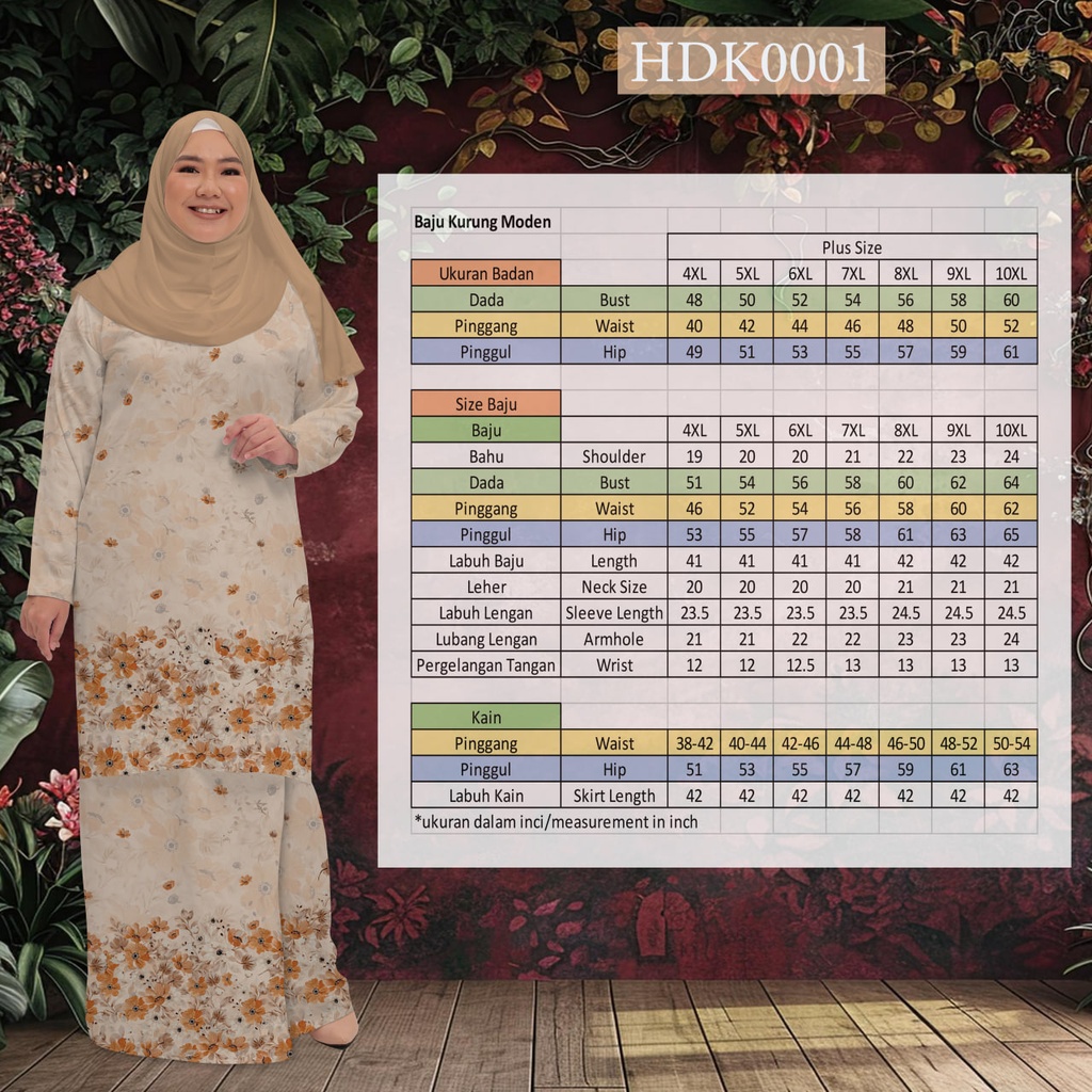 Baju Kurung Printed in HDK0001