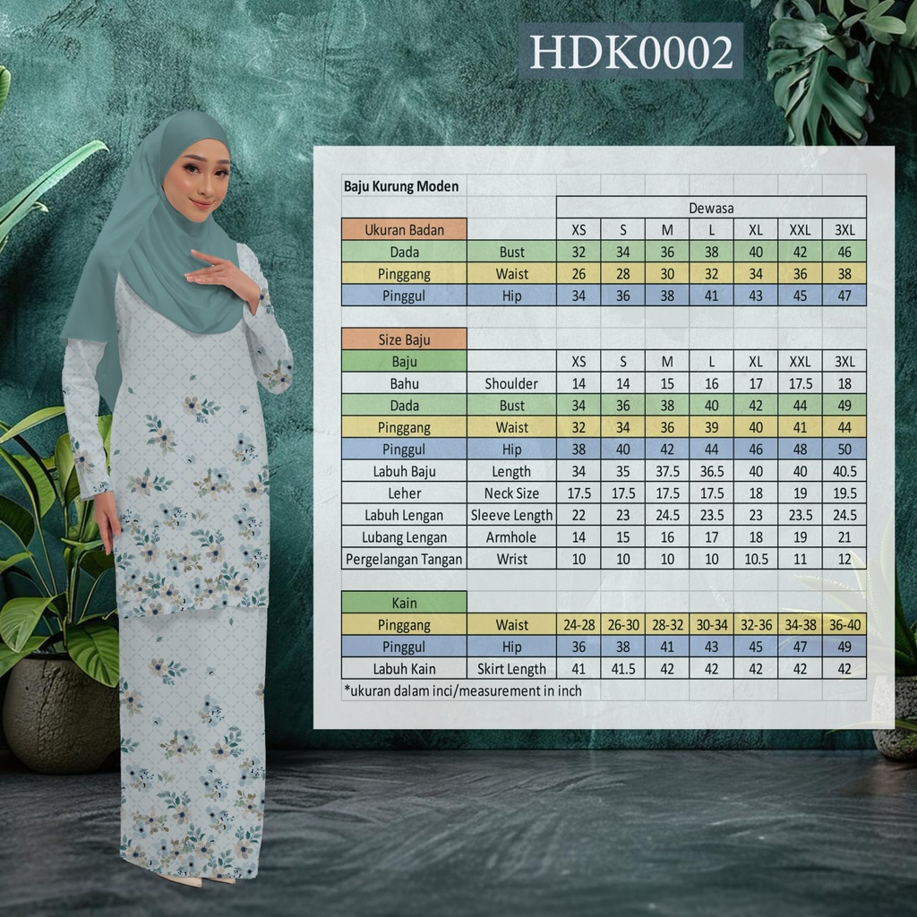 Baju Kurung Printed in HDK0002