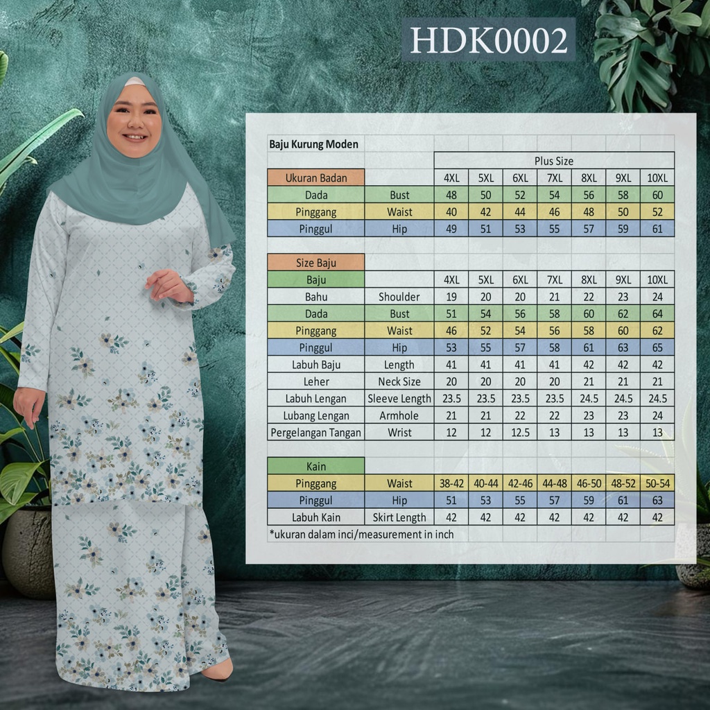 Baju Kurung Printed in HDK0002