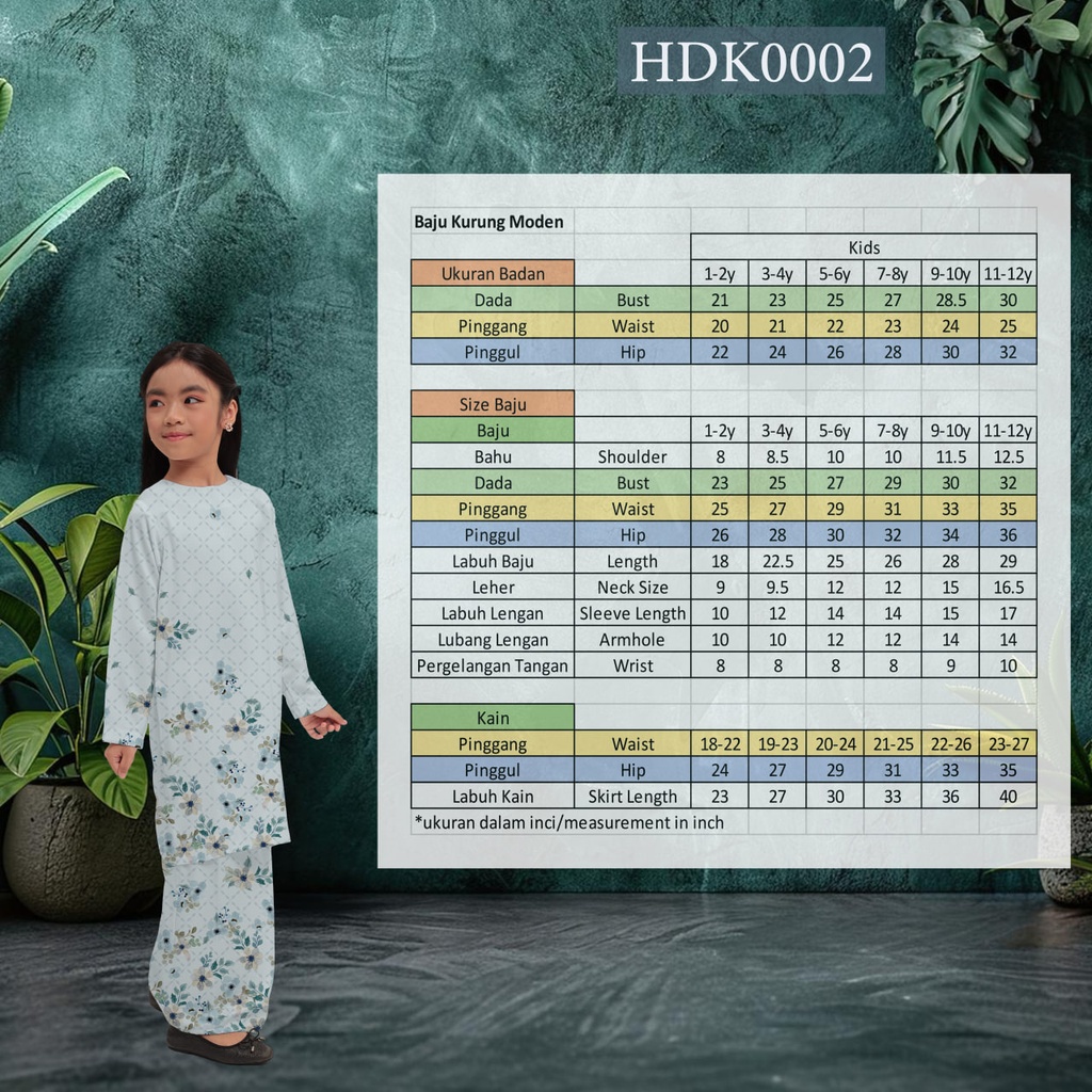 Baju Kurung Printed in HDK0002