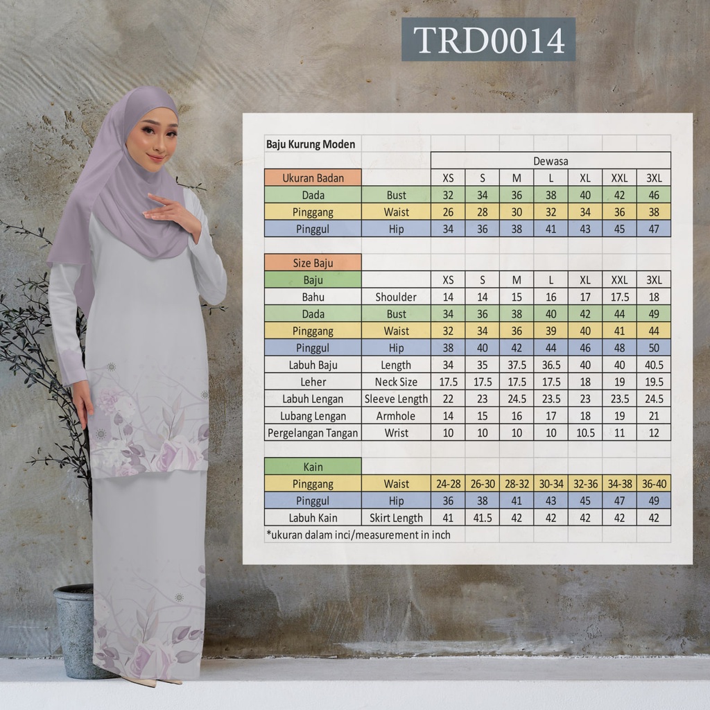 Baju Kurung Printed in TRD0014