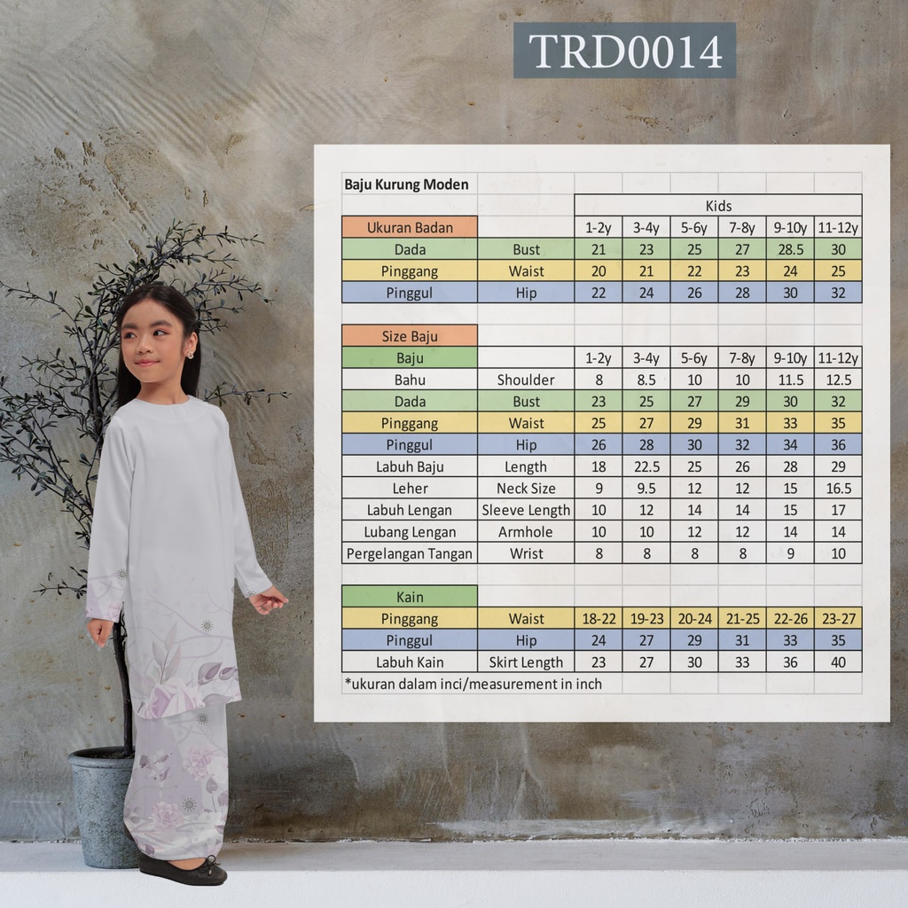 Baju Kurung Printed in TRD0014