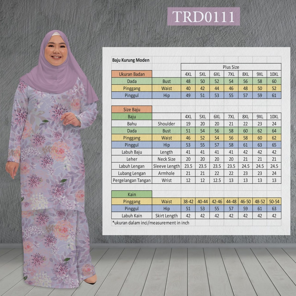 Baju Kurung Printed in TRD0111