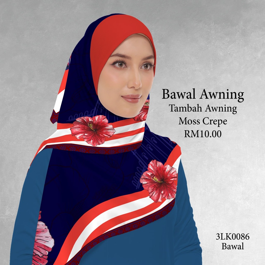 Tudung Bawal (Square Hijab) in 3LK0086