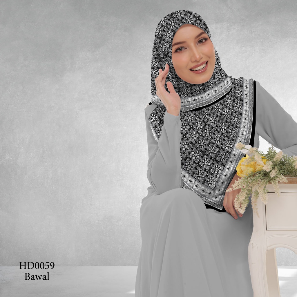 Tudung Bawal (Square Hijab) in HD0059