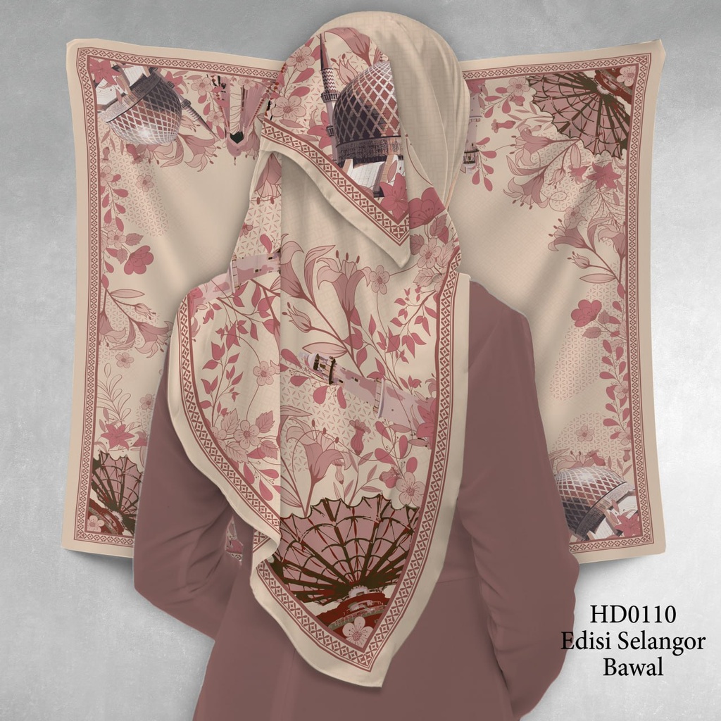 Tudung Bawal (Square Hijab) in HD0110